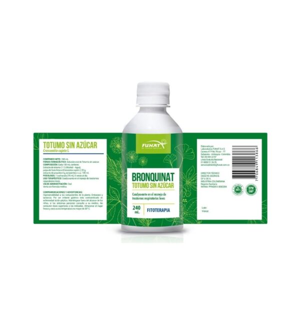 Bronquinat totumo sin azúcar 240 ml - Image 2
