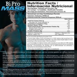Bipro Mass 24 Como hacer una tabla nutricional